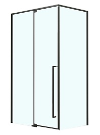 Azario Душевой уголок Male 120/80 стекло прозрачное профиль матовый черный – фотография-1
